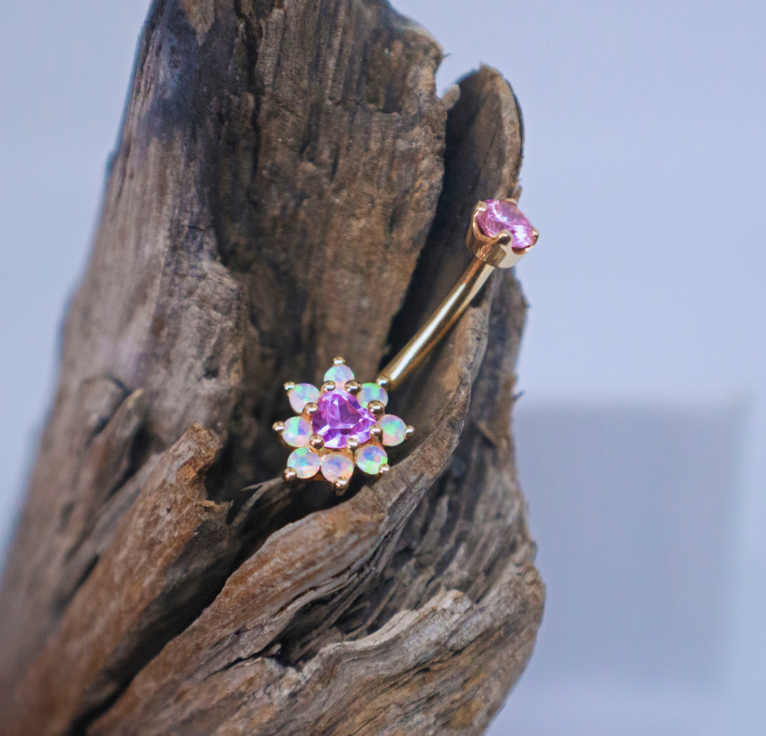 Gold Flower Navel Curve Best Piercing